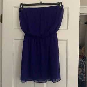 Purple strapless dress